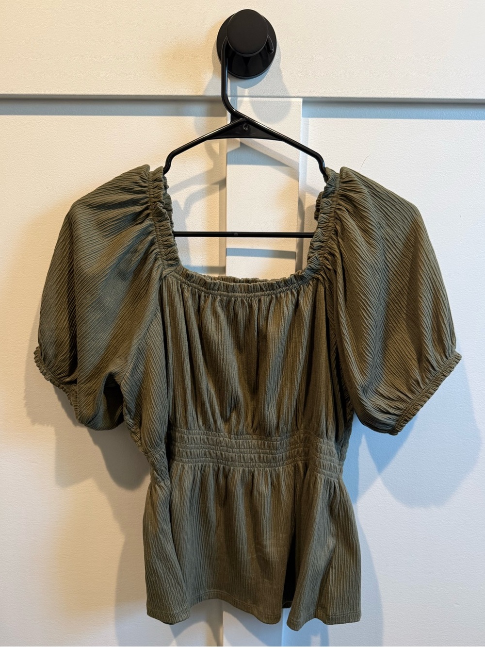 Old Navy Olive Green Smocked Top